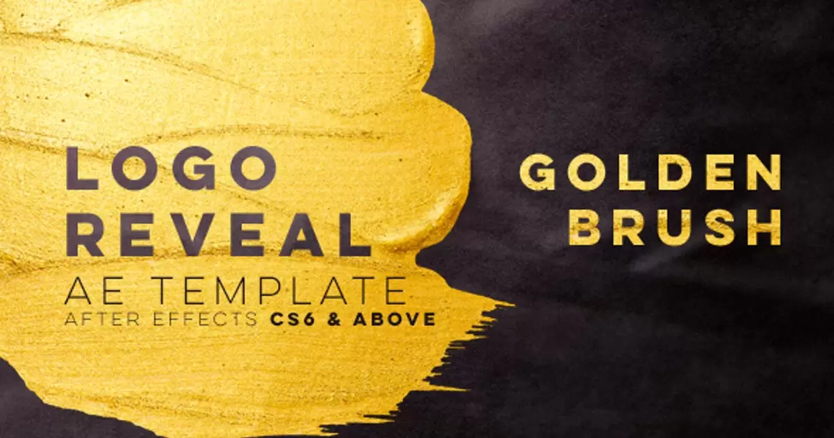 金色刷子笔刷logoLOGO标志显示AE视频模版Golden Brush Logo Reveal插图
