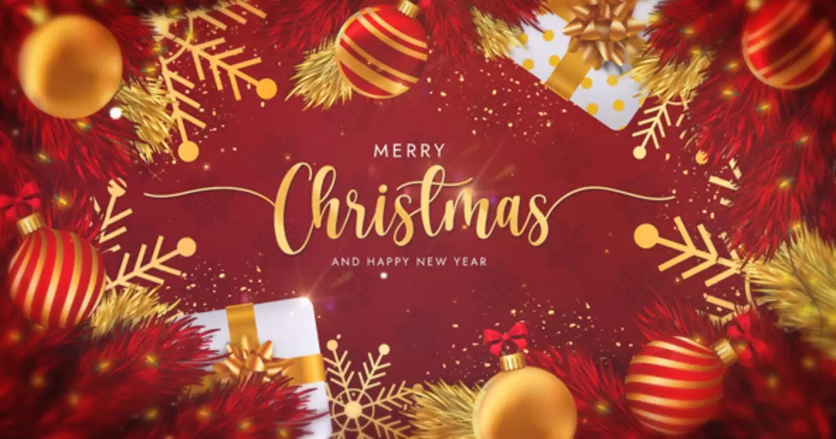 圣诞快乐文字标志揭晓AE视频模版Merry Christmas Text Logo Reveal插图