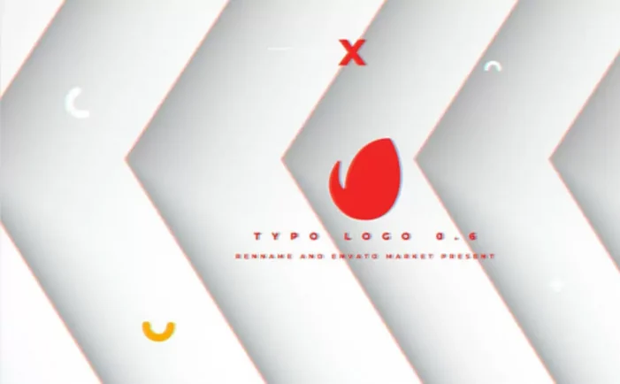 标志波纹箭头文字片头AE视频模版Logo Typo Opener V6