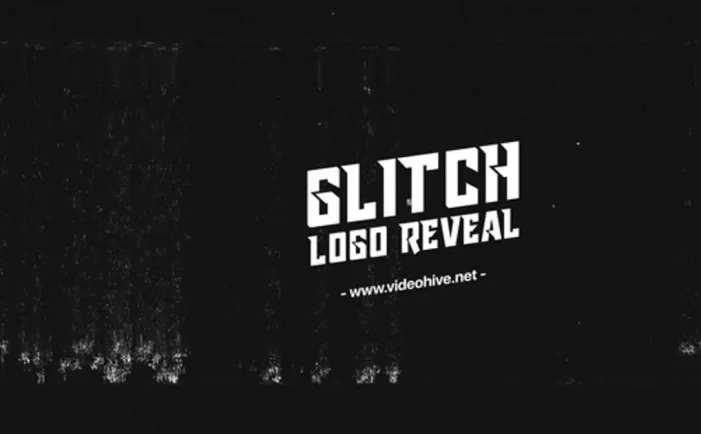 快速黑色logo毛刺标志揭示AE视频模版Fast Glitch Logo Reveal