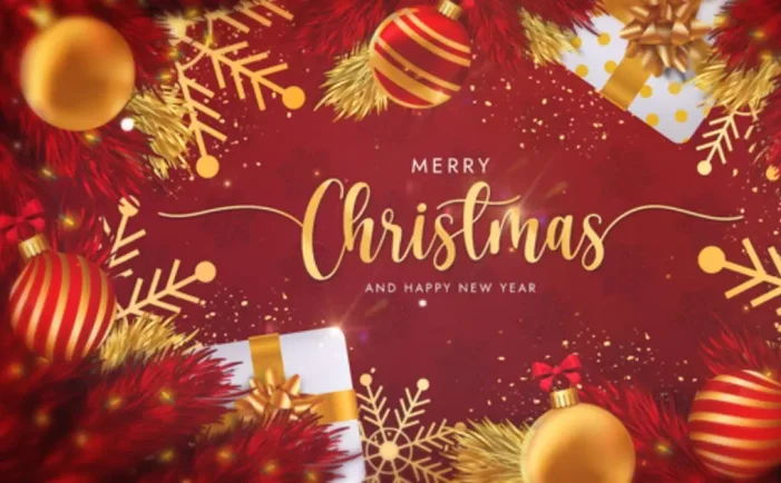 圣诞快乐文字标志揭晓AE视频模版Merry Christmas Text Logo Reveal