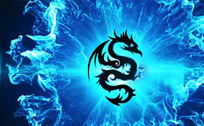 蓝色粒子logo能源标志AE视频模版Energy Logo